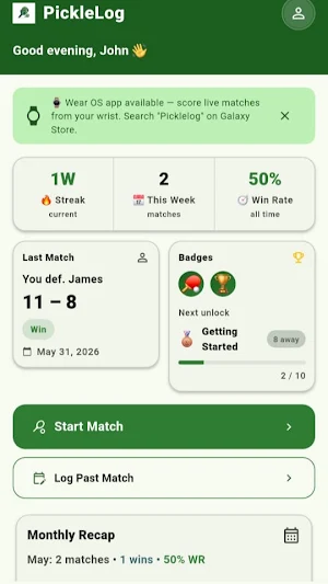 Picklelog: Pickleball Tracker Screenshot 0