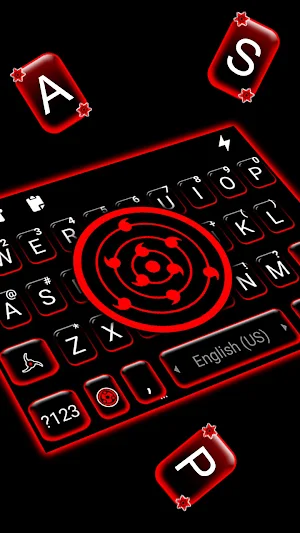 Red Cool Sharingan Keyboard Background Screenshot 1