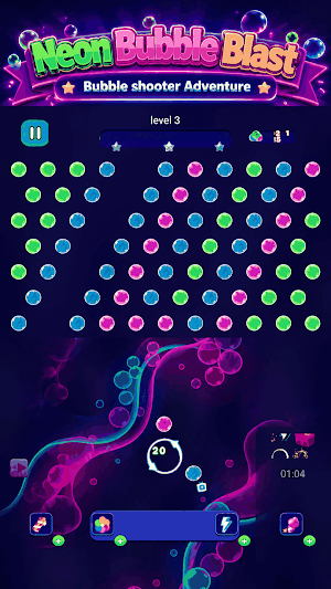 Neon Bubble Blast Screenshot 2