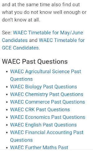 WASSCE QUESTIONS & ANSWERS Screenshot 3