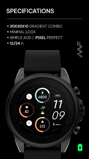 Awf Sporty Digital - watchface Screenshot 1