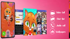 fake call video cartoon cat Screenshot 0