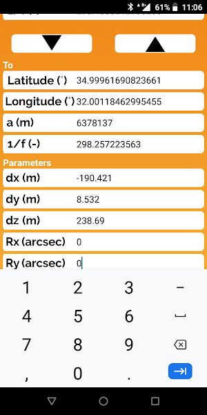 Helmert 7 parameter transformation calculator Screenshot 1