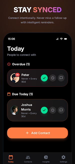 Keep in Touch:Personal Network Screenshot 0