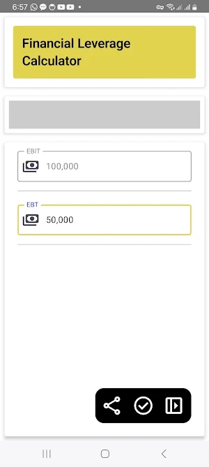 Financial Leverage Calculator Screenshot 2