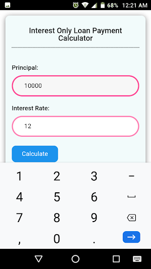 Interest Only Loan Payment Calculator Screenshot 1