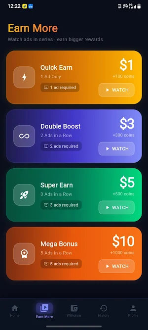 Earn Money Watching Ads Screenshot 1