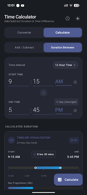 Time Converter: 24 to 12 hour Screenshot 1
