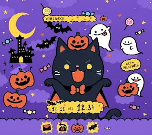 Cute Wallpaper Black Halloween Cat Theme Screenshot 0