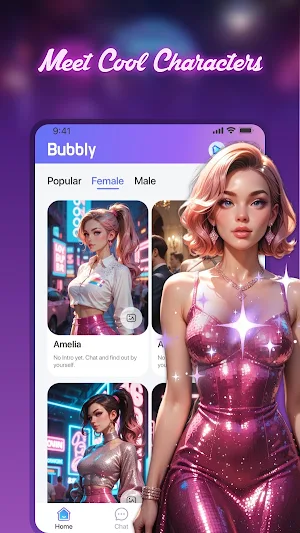 Bubbly AI: Characters Chat Screenshot 1