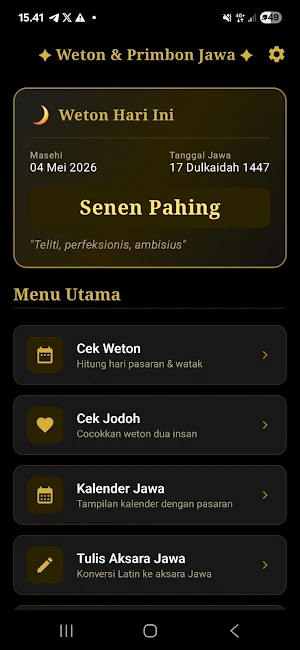 Weton dan Primbon Jawa Screenshot 0
