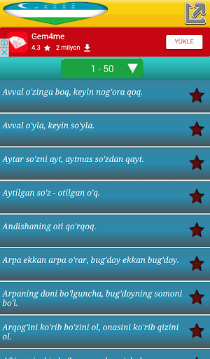 Oʻzbek maqollari - 2020 Screenshot 1