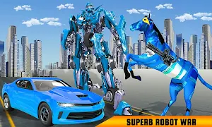 US Police Horse Robot Transformation: Robot Car 3D Screenshot 1
