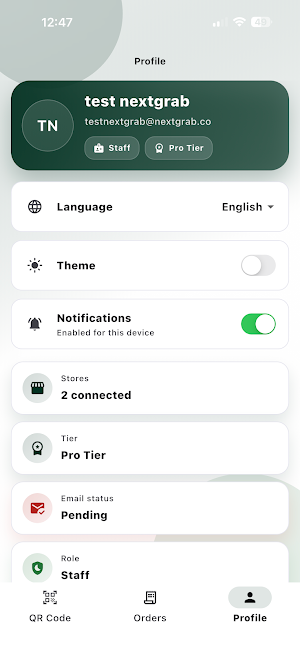 NextGrab Vendor Screenshot 3
