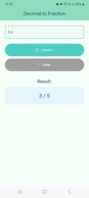 Decimal to Fraction Converter Screenshot 0