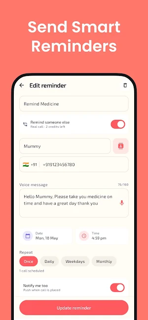 Remind Me: Using Call Screenshot 3