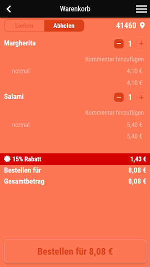 Pizza Pronto Neuss Screenshot 1