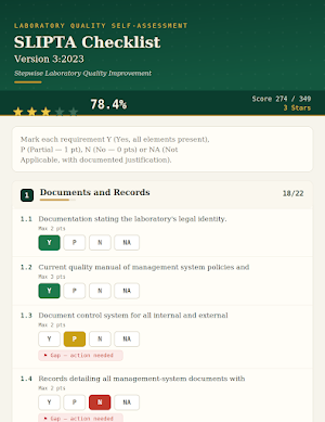 SLIPTA Self-Assessment Screenshot 0