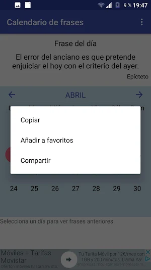 Calendario de frases Screenshot 2