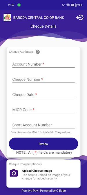 Baroda CCB Positive Pay Screenshot 1