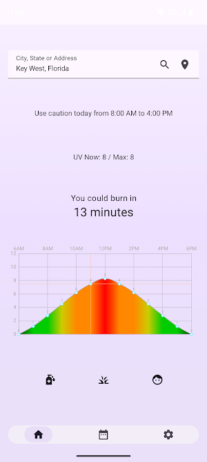 Sunscreen UV index & burn time Screenshot 1