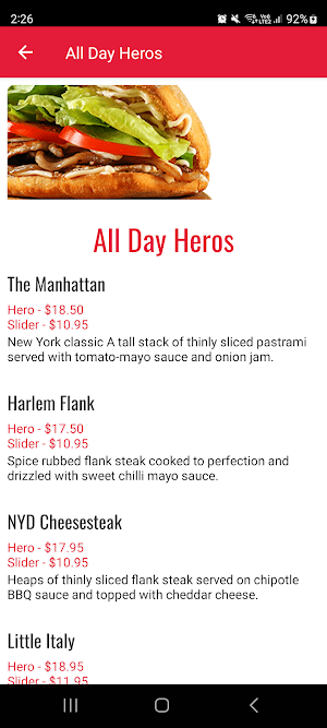 New York Deli Online Ordering Screenshot 1