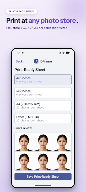 IDFrame: Passport Photo Maker Screenshot 1