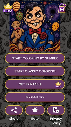 Creepy Doll Color by Number Screenshot 1