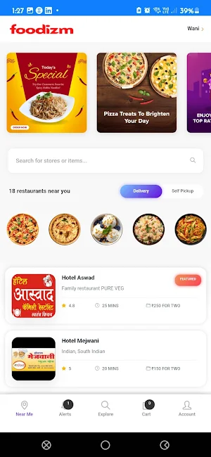 Foodizm -Food Delivery In Wani Screenshot 1