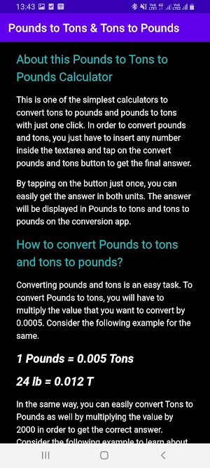 Pounds to Tons To Pounds Screenshot 1