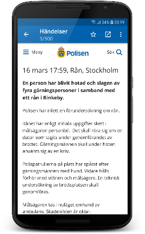 Polisens RSS Screenshot 2