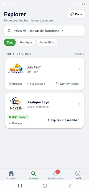Revendeurs Screenshot 2