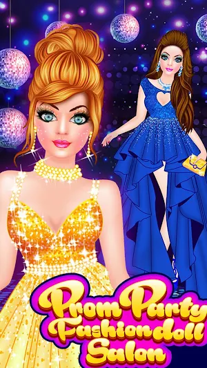 Prom Party Fashion Doll Salon Dress Up Game Screenshot 0