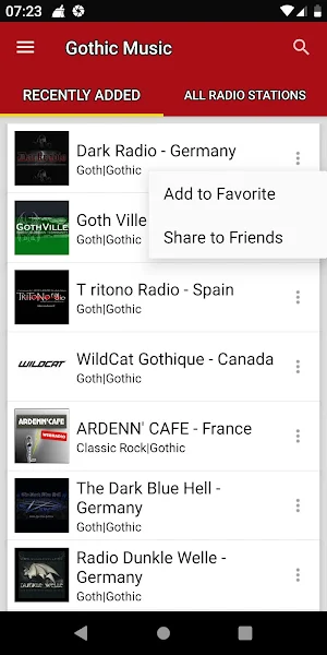 Gothic Music Radio Stations Screenshot 1