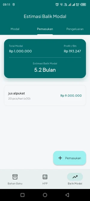 Kalkulator Ide Usaha Screenshot 2