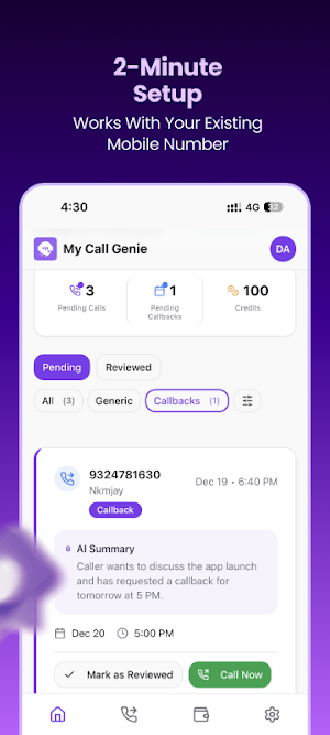 MyCallGenie: AI Call Assistant Screenshot 0