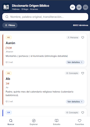 Diccionario Bíblico Origen Screenshot 1