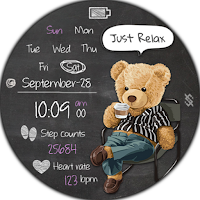 BFF6-Blackboard Art Bear Relax