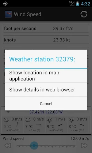 Wind speed converter Screenshot 2