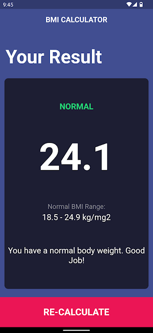 BMI Calculator Screenshot 1