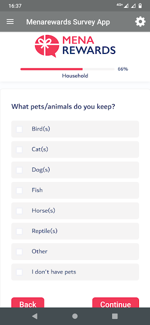 Menarewards Survey App Screenshot 0