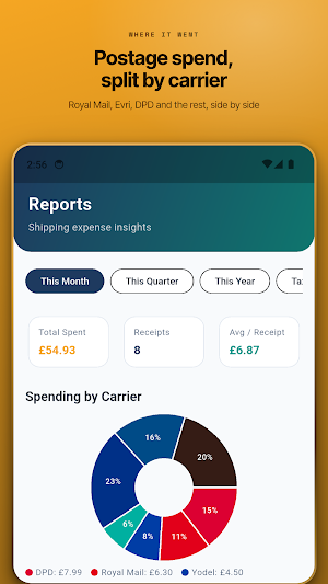 Postage Expense Tracker Screenshot 1