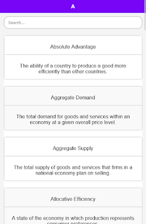 Economics Dictionary Screenshot 1