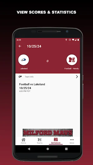 Milford Athletics Screenshot 2