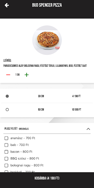 Texas Étterem és Pizzéria Screenshot 2