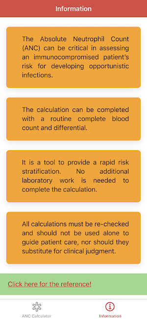 Absolute Neutrophil Count - Hematology Calculator Screenshot 1