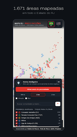 Mapa RJ · Risco Facções Screenshot 1