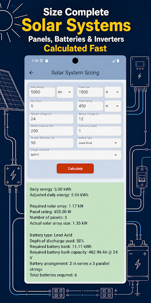 Electrical & Solar calculator Screenshot 1
