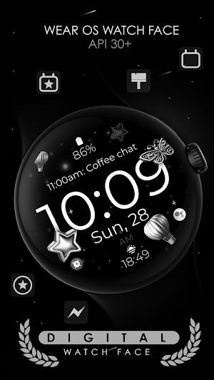 Digital Silver Watch Face Screenshot 1