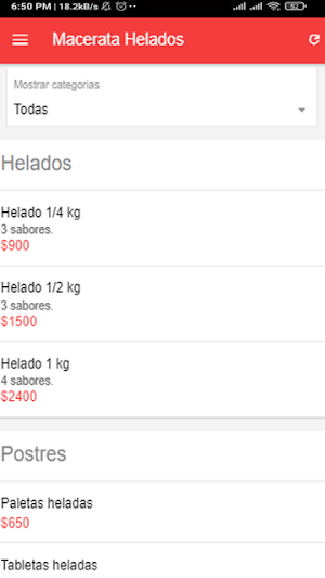 Bisbela Helados Screenshot 1